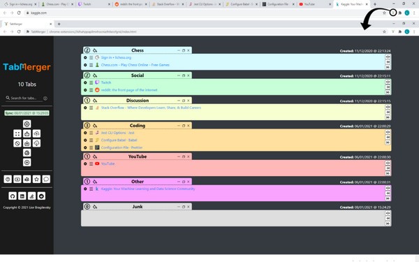TabMerger Chrome插件 V1.6.1 免费版