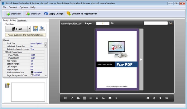 Boxoft Free Flash eBook Maker(电子书制作工具) V1.0 官方版