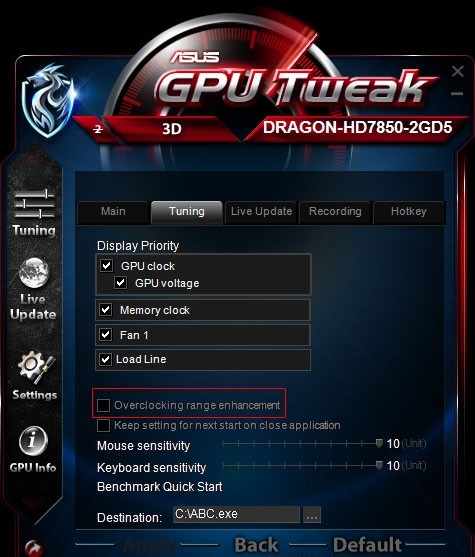华硕显卡超频软件 V2.2.8.0 中文版