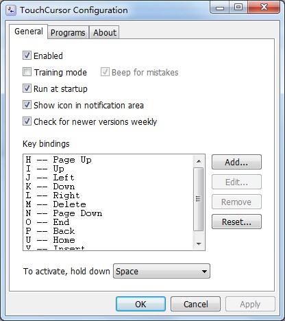 TouchCursor(键盘控制鼠标工具) V1.7.1 英文绿色版
