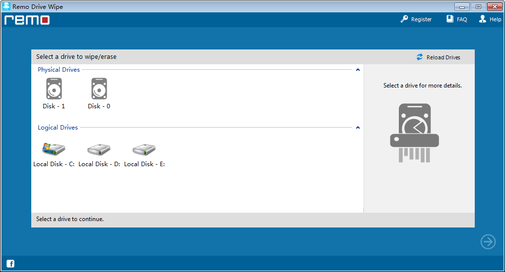 Remo Drive Wipe(磁盘数据擦除工具) V2.0.0.26 英文安装版