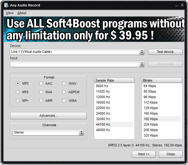 Soft4Boost Any Audio Record(录音软件) V6.7.7.377 英文安装版