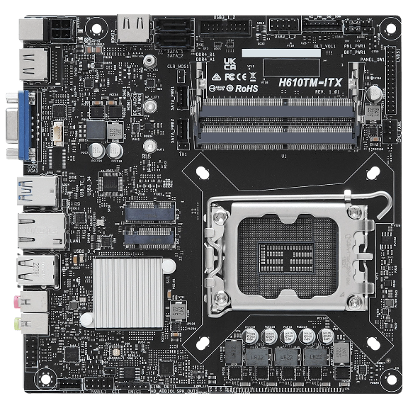 华擎推出 H610 Thin Mini-ITX 主板：支持 12/13 代酷睿，使用笔记本内存