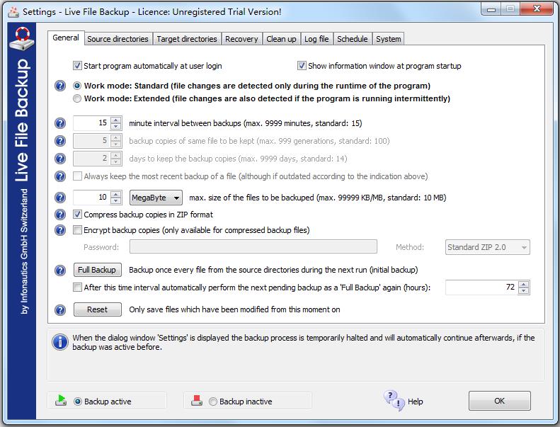 Live File Backup(文件实时备份软件) V2.41 英文安装版