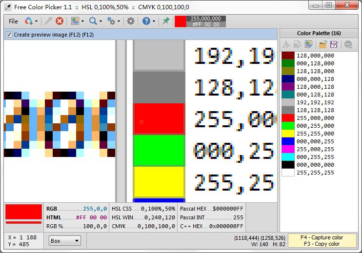 Free Color Picker(免费屏幕取色工具) V1.1 绿色免费版