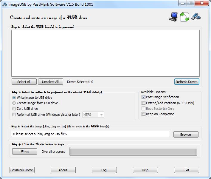 PassMark ImageUSB(U盘镜像工具) V1.5.1001 英文绿色版