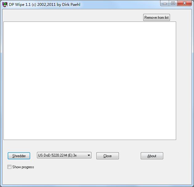 DPWipe(文件粉碎机) V1.1 英文绿色版