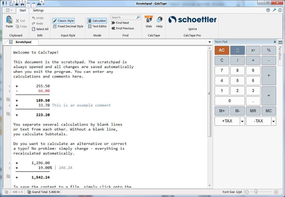 Schoettler CalcTape(桌面计算器软件) V6.0.2 英文安装版