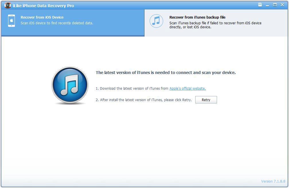 iLike iPhone Data Recovery Pro(iPhone数据恢复工具) V7.1.8.8 英文安装版