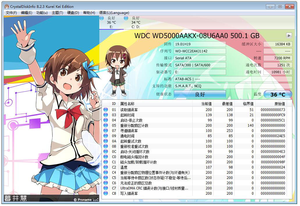 CrystalDiskInfo(硬盘检测工具) V8.2.3 多国语言萌版