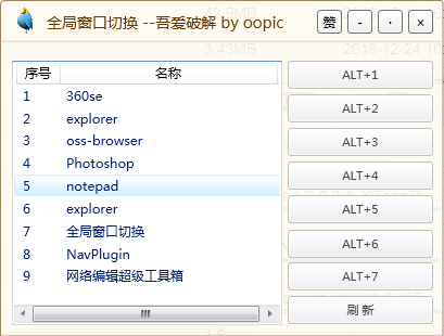 全局窗口切换 V1.0 绿色破解版
