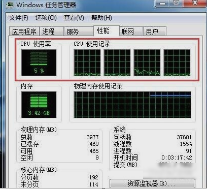 win7任务管理器怎么看cpu频率?win7任务管理器查看cpu频率方法