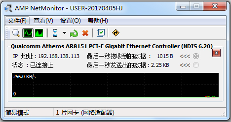 AMP NetMonitor(网卡监测工具) V1.0.1 英文绿色版