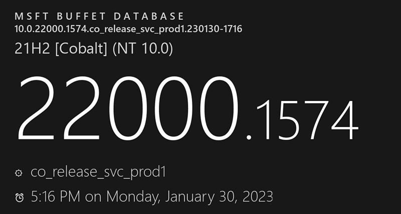 微软推出Win11 21H2(22000.1574)2月累积更新KB5022836补丁！附更新日志