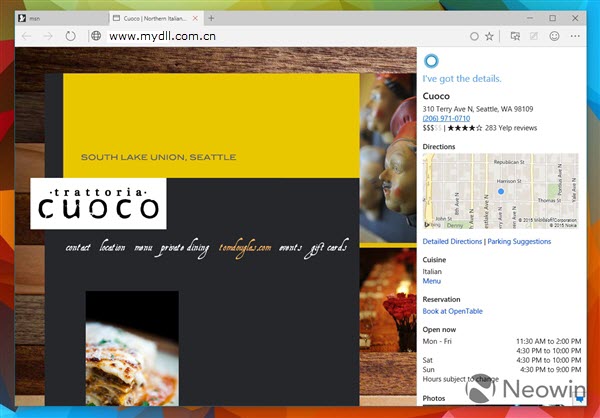 Win10系统Edge浏览器小娜助手功能详细介绍