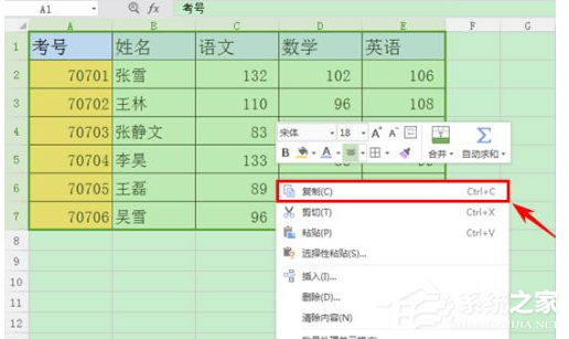 wps表格怎么复制粘贴后与原来格式一样？